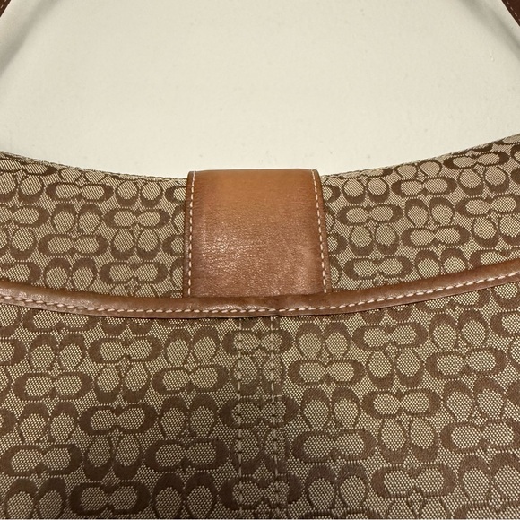 Coach 6808 Vintage Soho Tan Leather and Signature C Canvas Shoulder Tote Bag - Picture 11 of 16